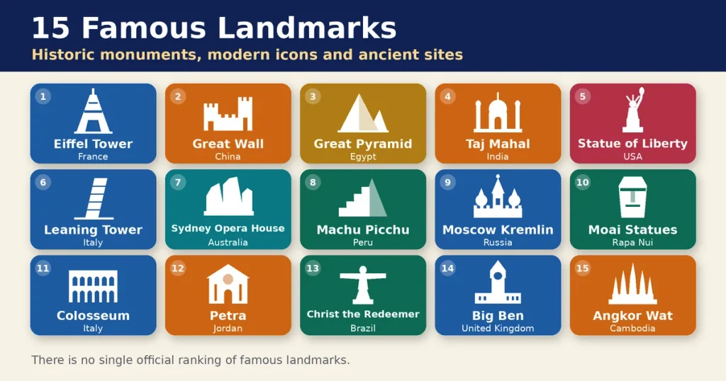 15 Famous Landmarks in History Around the World You Must Visit 2 famous landmarks by region