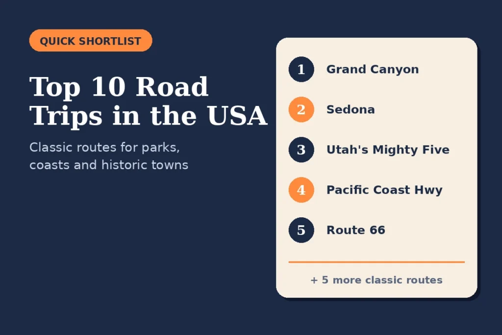 10 Epic Road Trip Destinations in the Western U.S.A. 3 Top 10 Road Trips in the USA